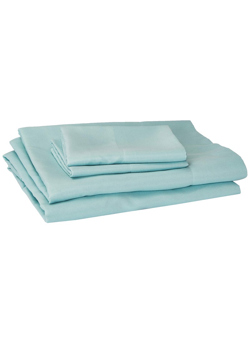 Comfort Spaces Comfort Spaces CS20-0116 Microfiber Set 14"" Deep Pocket  Wrinkle Resistant All Around Elastic-Year-Round Cozy Bedding Sheet  Matching Pillow Cases  Twin  Aqua  - Image 1