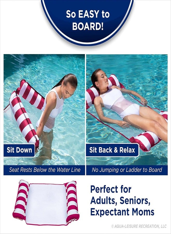 ANAB GI 4-in-1 Monterey Hammock Pool Float & Water Hammocks – 2-3-4 Multipacks – Multiple Colors/Styles – for Adults and Kids Floating (Burgundy) - Image 3