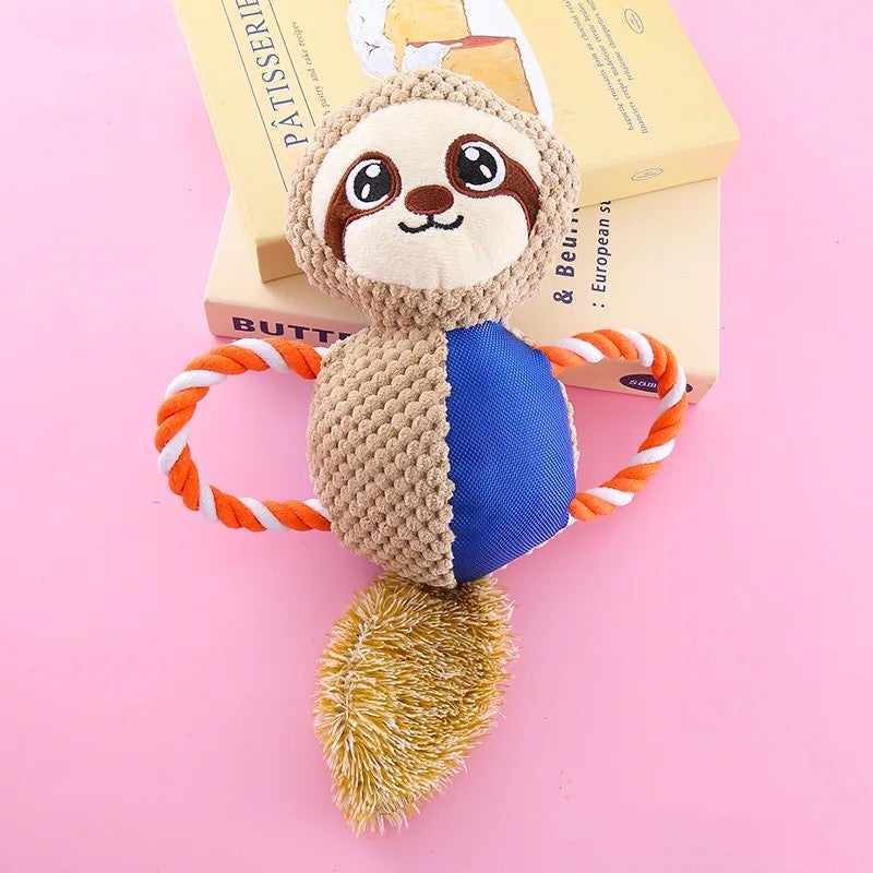 Y&D Cute Animal Shaped Plush Toy with Rope Knot Interactive Pet Chewing Toy for Dogs Cats - Image 5