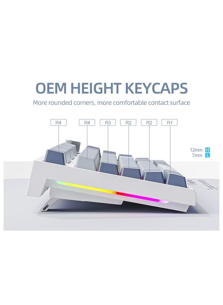 Attack Shark - K86 RGB Wireless Mechanical Gaming Keyboard – Gasket Mount – Triple Mode (Bluetooth 5.0, 2.4G, USB-C) – 87-Key Hot-Swappable – Smart TFT Display – Metal Volume Knob – 4000mAh Battery – PBT Keycaps – PC/Laptop/Mac Compatible (Business Grey) - Image 1