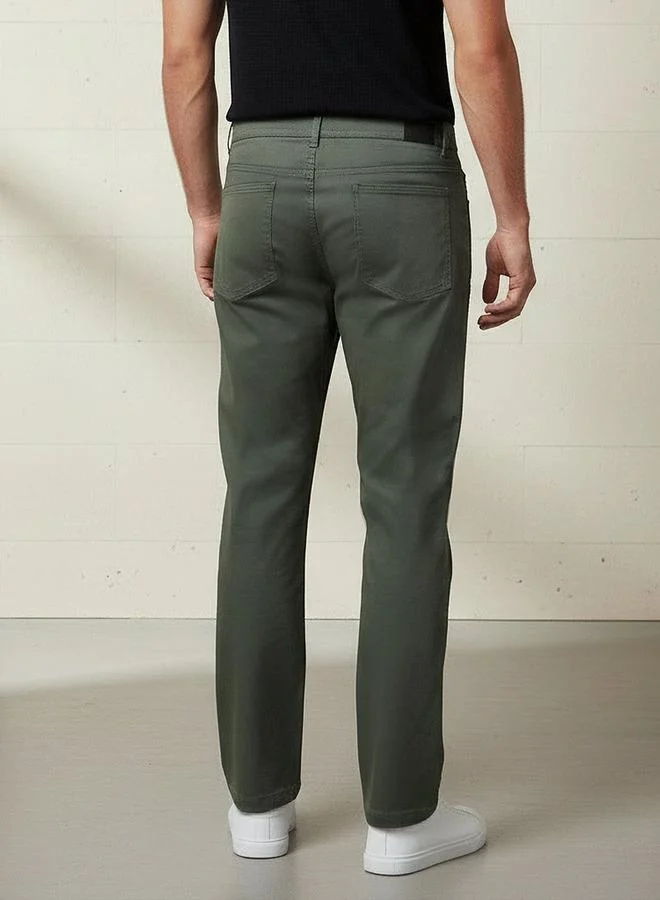 Splash FAV GREEN Smart Slim Fit Trousers for Men | Best Price UAE