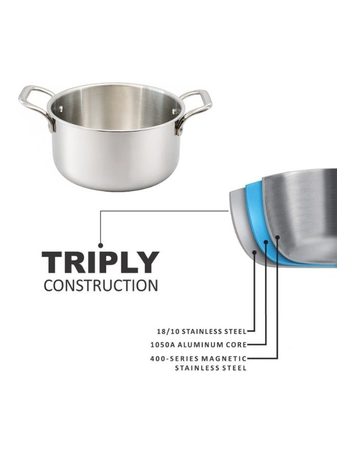 URTRUST UR SERVING PARTNER URTRUST Tri-Ply Stainless Steel Cook Pot without Lid – Stay Cool Handles – Induction & Gas Compatible – Premium 18/10 Steel (Diameter: 26 cm | Capacity: 10.0 L) - Image 4