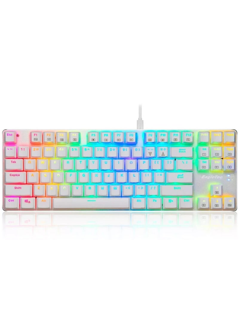Generic - EagleTec KG061-BR RGB Mechanical Keyboard , 87 Mechanical keys with medium resistance, audible click sound and tactile bump feedback , multiple lighting effects speeds and brightness levels - Brown switch - Image 1