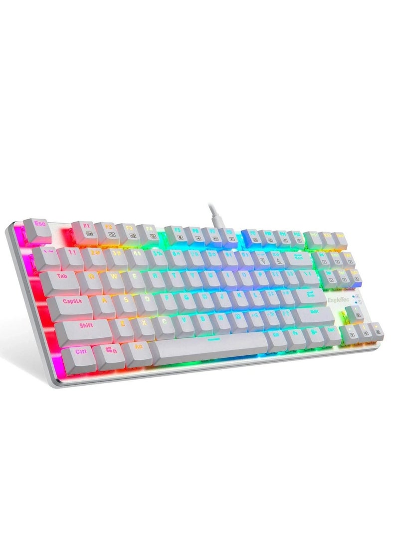 Generic - EagleTec KG061-BR RGB Mechanical Keyboard , 87 Mechanical keys with medium resistance, audible click sound and tactile bump feedback , multiple lighting effects speeds and brightness levels - Brown switch - Image 1