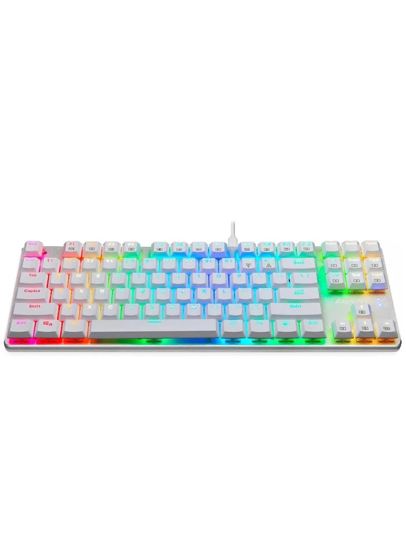 Generic - EagleTec KG061-BR RGB Mechanical Keyboard , 87 Mechanical keys with medium resistance, audible click sound and tactile bump feedback , multiple lighting effects speeds and brightness levels - Brown switch - Image 1