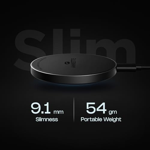 Amkette Air 450 Wireless Charger/Magsafe Charger | Latest Qi Technology 15W Wireless Charging with MagSafe Compatibility| Includes Magnetic Ring for Non-MagSafe Phones | Universal Compatibility - Image 5