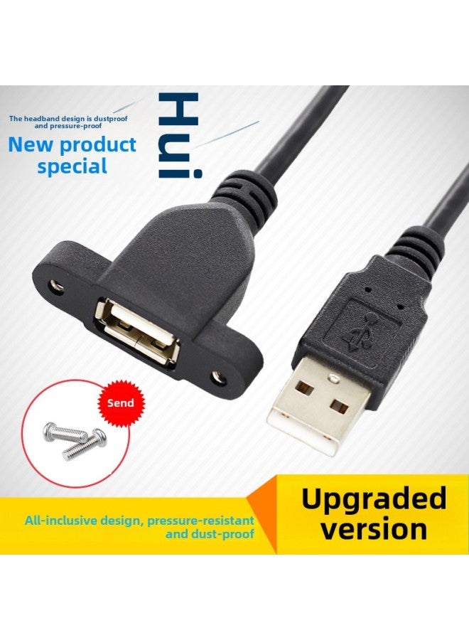 Upgraded Version Full Baotou USB2.0 Extension Cable With Screw Holes Can Be Fixed All-inclusive Design To Prevent Dust And Deformation-Color:0.3m  - Image 1