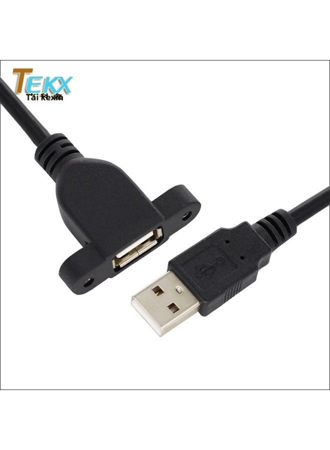 Upgraded Version Full Baotou USB2.0 Extension Cable With Screw Holes Can Be Fixed All-inclusive Design To Prevent Dust And Deformation-Color:0.3m  - Image 3