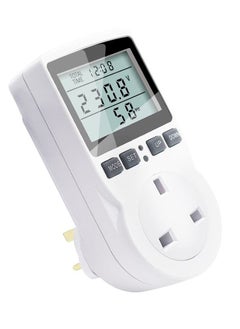 Power Meter Energy Monitor lug, Watt Meter LCD Display Electricity Usage Monitor 11 Monitoring Modes, Watt Volt Amp Power Consumption Meter Overload Warning Plug for Home Appliances