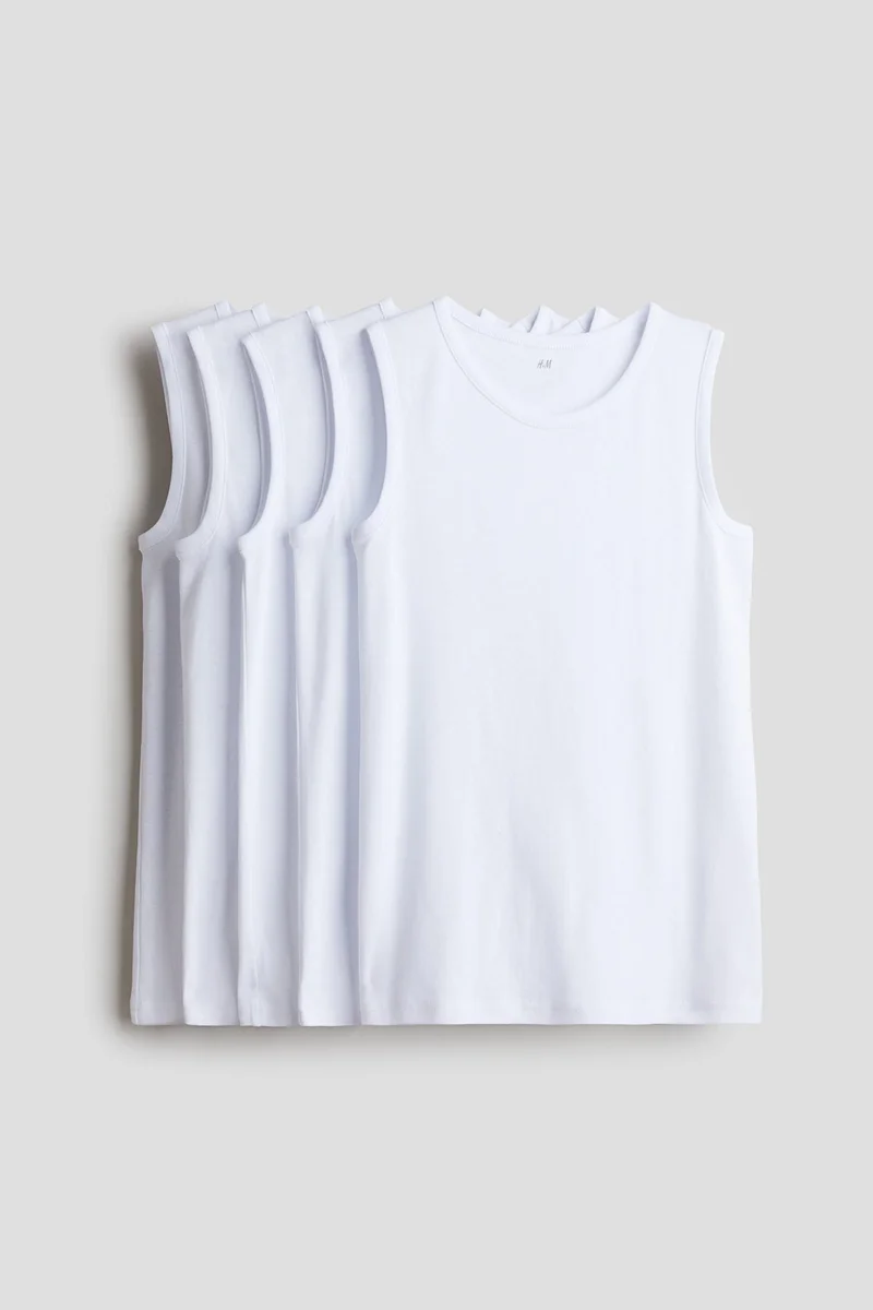 H&M 5-pack cotton vest tops