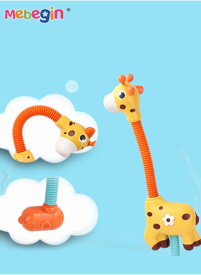 MEBEGIN Giraffe Shower with Powerful Suction Cups, Electric Shower Head, Automatic Bath Toys, Absorbent Bathtub Spray Toy, Creative Baby Bath Companion Toy, 360° Angle Adjustment Sprinkler, 3 AA Batteries Required(Not Included)  - Image 2