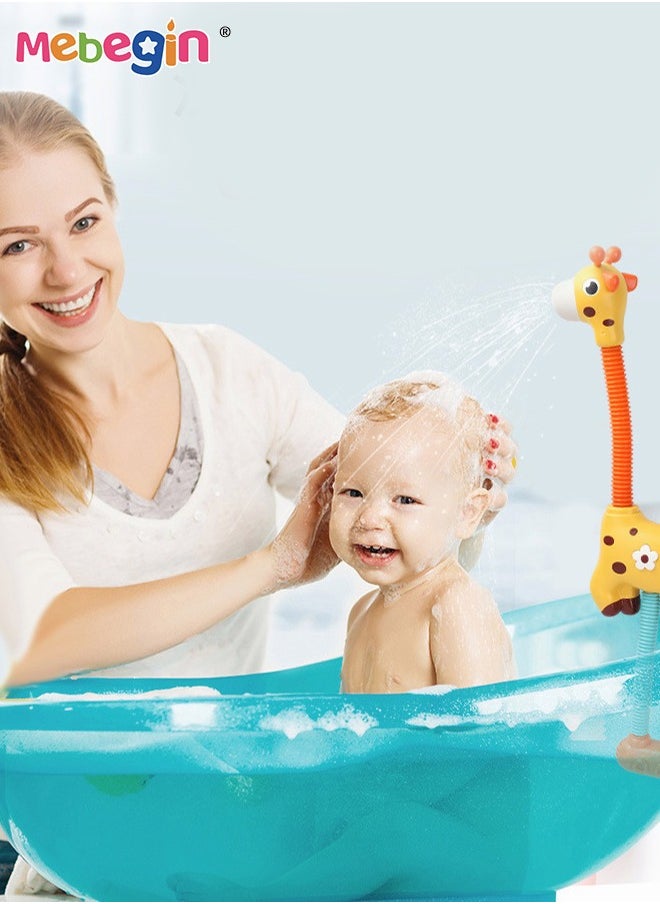 MEBEGIN Giraffe Shower with Powerful Suction Cups, Electric Shower Head, Automatic Bath Toys, Absorbent Bathtub Spray Toy, Creative Baby Bath Companion Toy, 360° Angle Adjustment Sprinkler, 3 AA Batteries Required(Not Included)  - Image 4