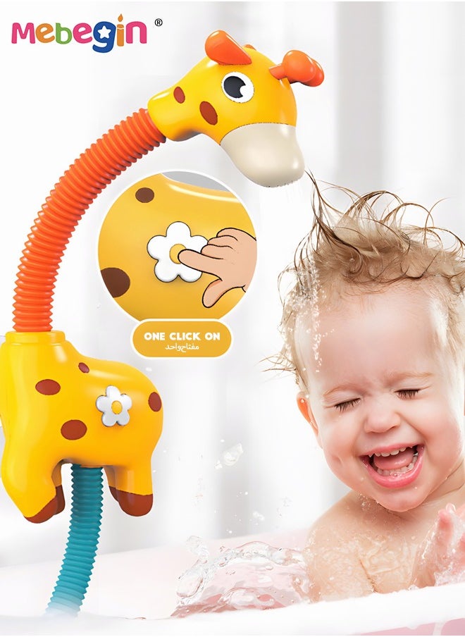 MEBEGIN Giraffe Shower with Powerful Suction Cups, Electric Shower Head, Automatic Bath Toys, Absorbent Bathtub Spray Toy, Creative Baby Bath Companion Toy, 360° Angle Adjustment Sprinkler, 3 AA Batteries Required(Not Included)  - Image 3