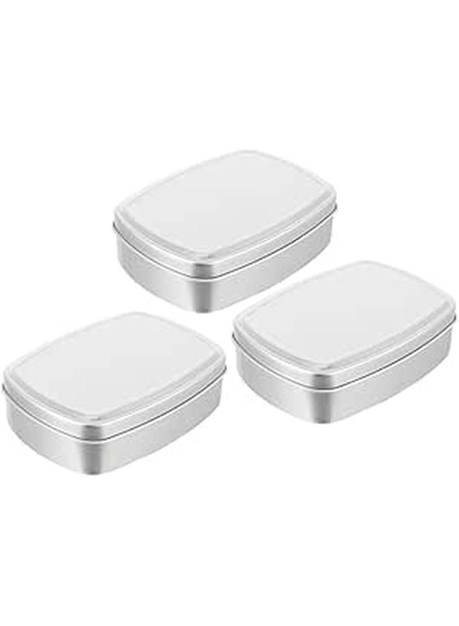 3 Pack Aluminum Soap Boxes With Lids Lightweight Travel Rustproof Bathroom Kitchen - Image 1