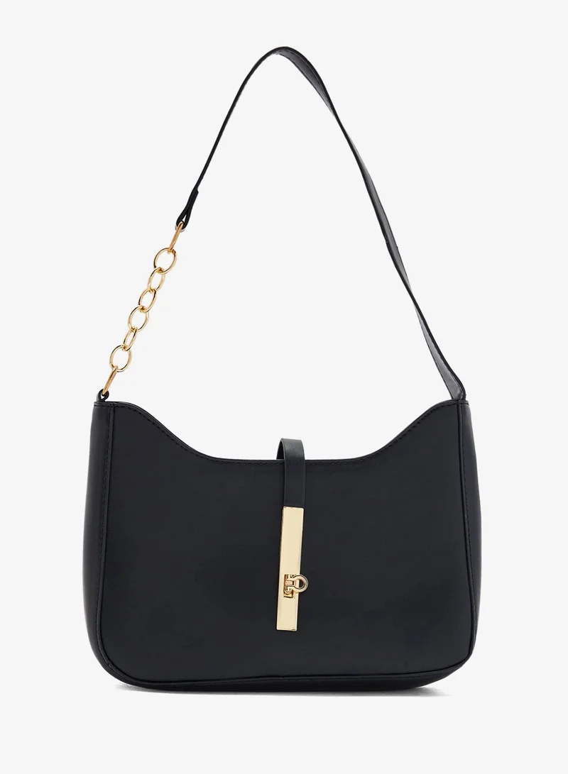 ELLA trim detail shoulder bag with gold accent