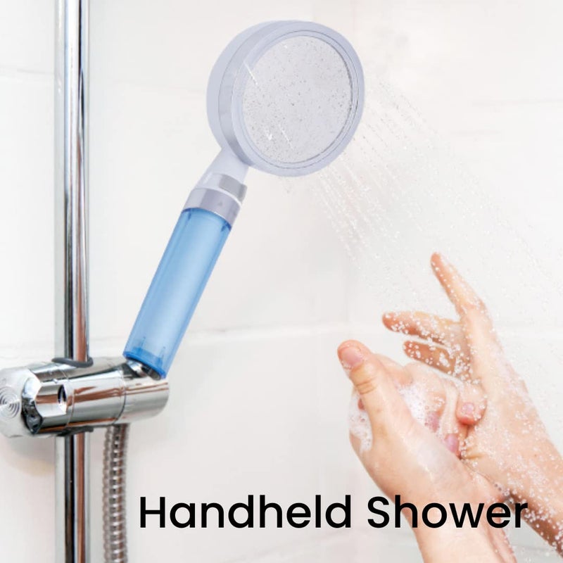 RiverSoft Handheld Shower With 1.5 Meter Flexible Hose and Sf-15 Pro Shower-Tap Filter for Hard Water - 15 Stage (Handshower + Filter + Hose Pipe) - ABS, Grey, Chrome - Image 2