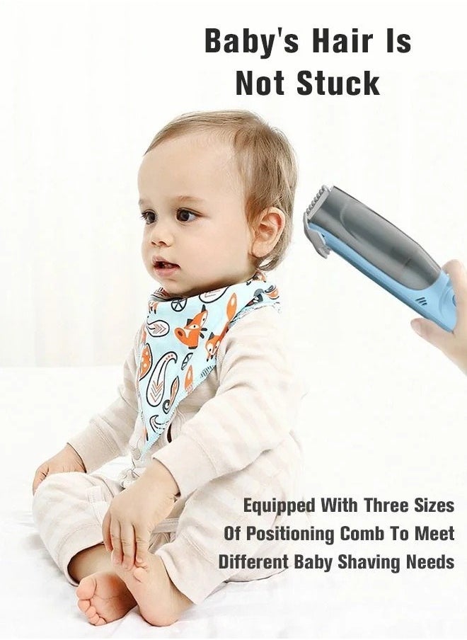MIXDE Baby Hair Clipper with Vacuum, Silent Kids Hairs Trimmer Kit with 3 Ceramic Blade Guide Combs, Waterproof & USB Charge for Children Infant Boys Girls  - Image 4