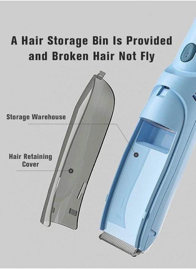 MIXDE Baby Hair Clipper with Vacuum, Silent Kids Hairs Trimmer Kit with 3 Ceramic Blade Guide Combs, Waterproof & USB Charge for Children Infant Boys Girls  - Image 3