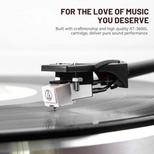 DIGITNOW Vinyl Record Player with Magnetic Cartridge, High Fidelity Belt Drive Turntable with Built-in Speakers & Phono Preamp, Wireless Playback and Aux-in Functionality, Auto Off - Image 2