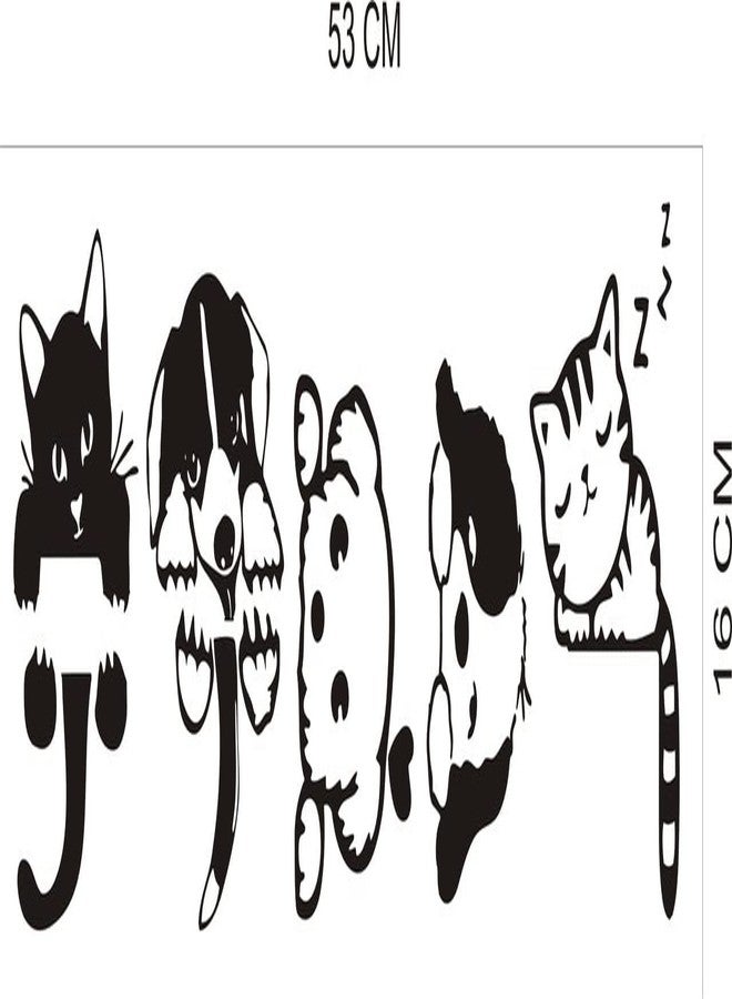 RNG PVC Vinyl Cartoon Katty Cat Animals Switch Board Stickers,Multicolor,53 X 16 Centimeter,Set of 5-Self-Adhesive - Image 2