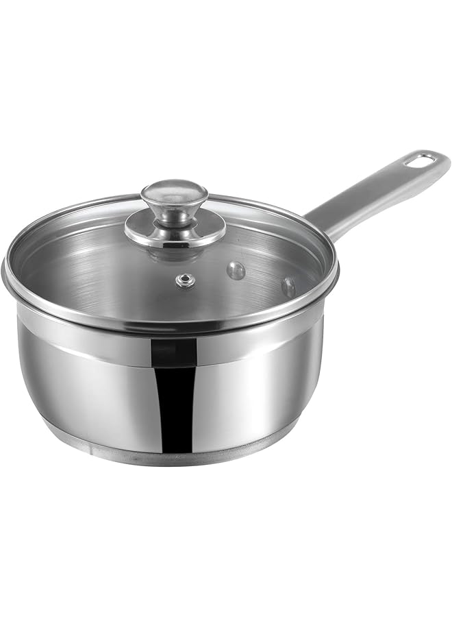 VINOD Stainless Steel Two Tone Saucepan With Glass Lid   18 Cm, 2.3 L (Induction Friendly) - Image 3