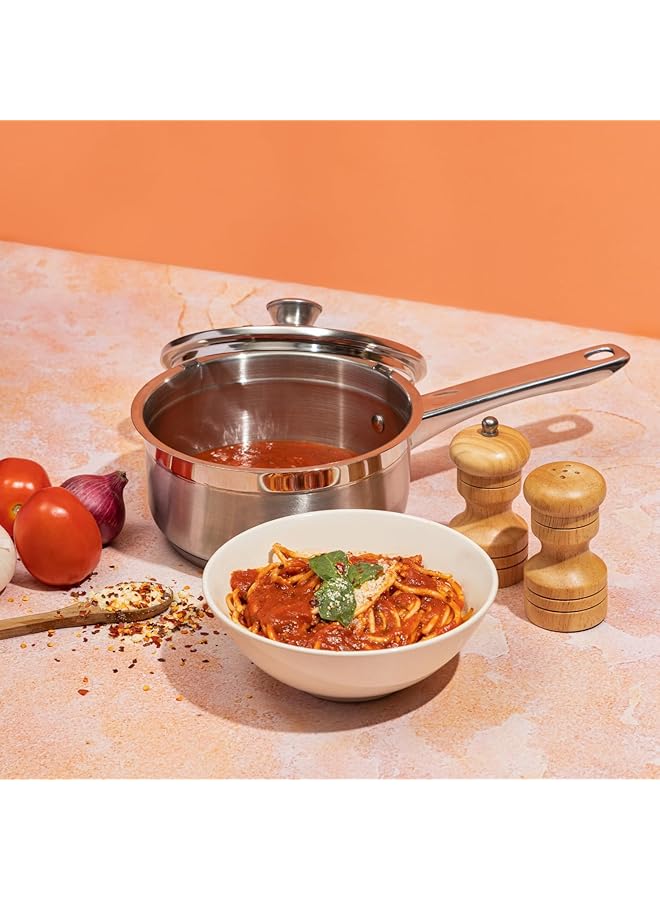 VINOD Stainless Steel Two Tone Saucepan With Glass Lid   18 Cm, 2.3 L (Induction Friendly) - Image 2