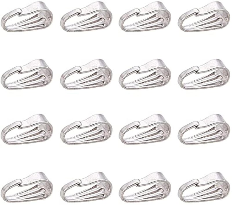 CHGCRAFT 100pcs 8x3mm 304 Stainless Steel Snap Bail Hook Pinch Clip Pendant Charms Clasps Chain Connector for Neckalce Bracelet Jewelry DIY Craft Making