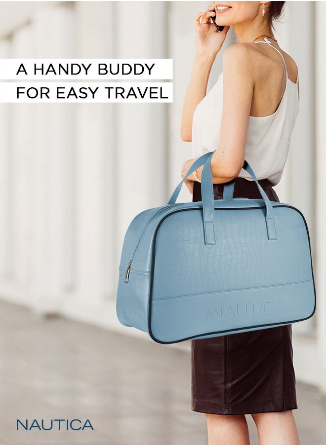 NAUTICA Nautica Duffle Bag for Travel | Stylish Leatherette Luggage | Compact and Comfortable for Travelling | Suitable for Men's and Women's One Size Blue 15cms  - Image 5