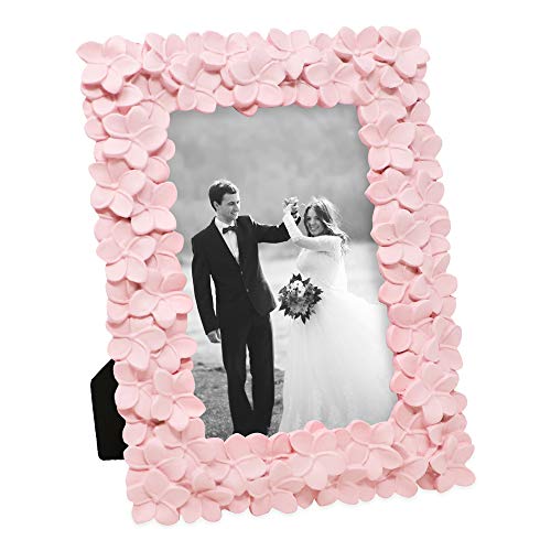 Laura Ashley 4x6 Pink Flower Textured Hand-Crafted Resin Picture Frame with Easel & Hook for Tabletop & Wall Display, Decorative Floral Design Home Décor, Photo Gallery, Art, More (4x6, Pink) - Image 5