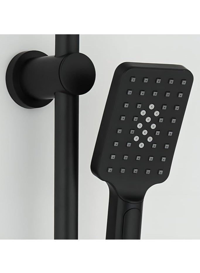 Up Down Shower - Shower Mixer Set with Wall Mounted Shower System, Hardware Set with Overhead Shower Head and Multifunctional Hand Shower Set, Modern, Easy to Install, Black Color - Image 5