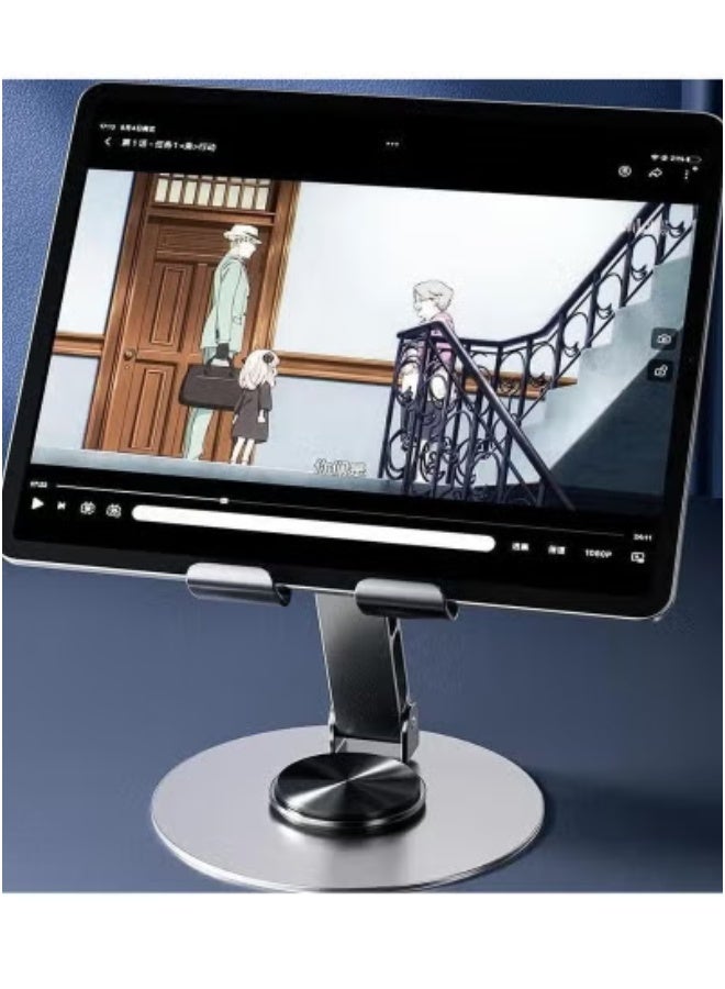 تايجر Adjustable Phone Stand for Desk | 360-Degree Rotating Foldable Mobile Holder | Compatible with iPhone 16, 15, 14, 13 Pro Max, Samsung Galaxy S25 Ultra, S24, S23 Ultra & Tablets (4–10 Inches) | Portable Space-Saving Desktop Stand | Stable Base for Work & Video Calls - Image 2