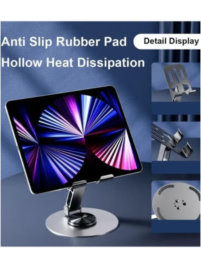 تايجر Adjustable Phone Stand for Desk | 360-Degree Rotating Foldable Mobile Holder | Compatible with iPhone 16, 15, 14, 13 Pro Max, Samsung Galaxy S25 Ultra, S24, S23 Ultra & Tablets (4–10 Inches) | Portable Space-Saving Desktop Stand | Stable Base for Work & Video Calls - Image 3
