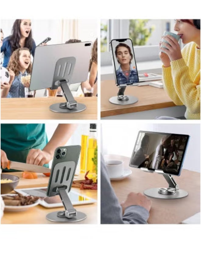تايجر Adjustable Phone Stand for Desk | 360-Degree Rotating Foldable Mobile Holder | Compatible with iPhone 16, 15, 14, 13 Pro Max, Samsung Galaxy S25 Ultra, S24, S23 Ultra & Tablets (4–10 Inches) | Portable Space-Saving Desktop Stand | Stable Base for Work & Video Calls - Image 1