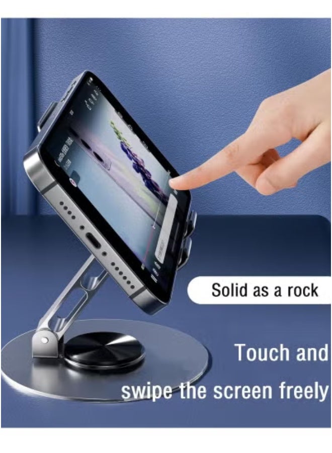 تايجر Adjustable Phone Stand for Desk | 360-Degree Rotating Foldable Mobile Holder | Compatible with iPhone 16, 15, 14, 13 Pro Max, Samsung Galaxy S25 Ultra, S24, S23 Ultra & Tablets (4–10 Inches) | Portable Space-Saving Desktop Stand | Stable Base for Work & Video Calls - Image 4