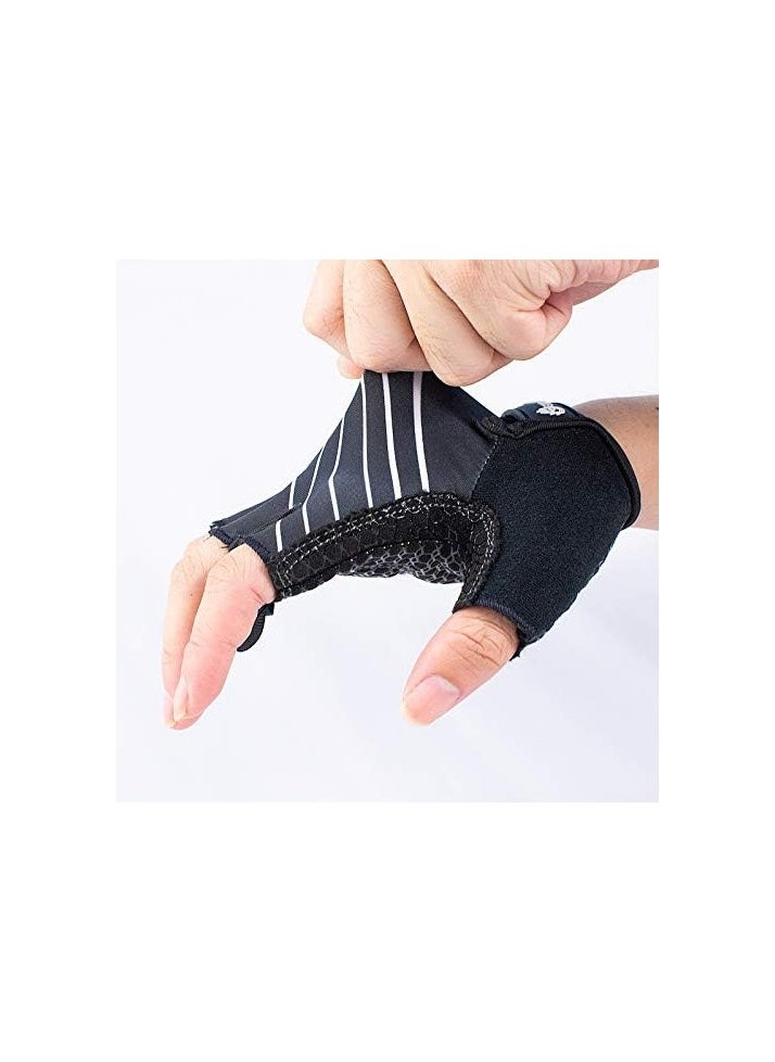 BURNLAB - BURNLAB Flex Gym Gloves for Men and Women - Ideal for Weightlifting, Cycling, Crossfit, Offers Good Grip and Soft Padding Force Black - Image 1
