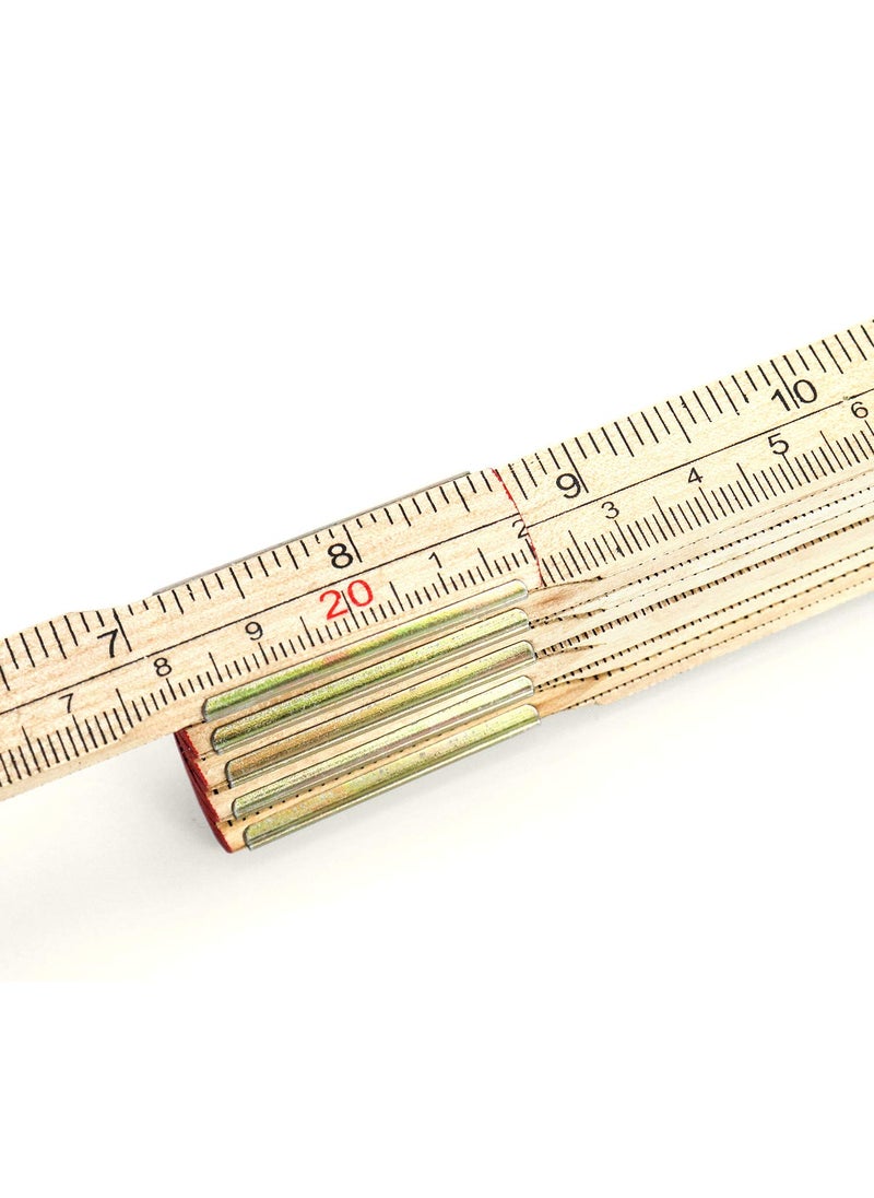 QWORK QWORK Folding Wood Rule, 6 FT 6 Inch Foldable Ruler with US and Metric Measurements for Carpenters  - Image 2
