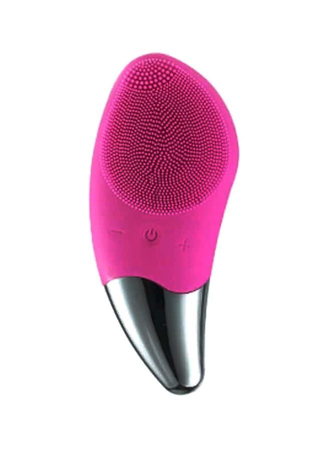 NIBEMINENT Sonic Silicone Face Brush Dark Pink/Silver - Image 1