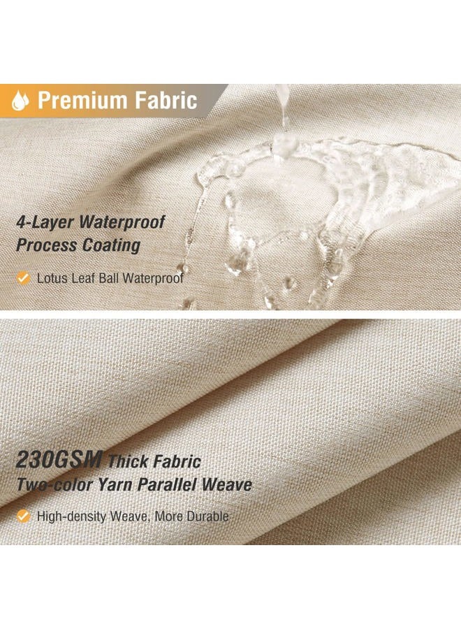 BTTN Stall Fabric Shower Curtain - 48x72 Inch Narrow Linen Textured Heavy Duty Shower Curtain Set with 8 Plastic Hooks, Hotel Spa Luxury Small Waterproof Bath Curtains for Bathroom - Cream/Beige - Image 2