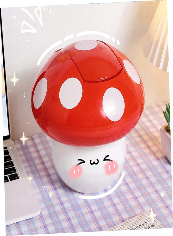 CAXUSD Mushroom Shaped Desktop Trash can with Lid Small Decorative Waste Container 7.51 Inch Compact Tabletop Garbage Bucket for Home Office Nursery - Image 2