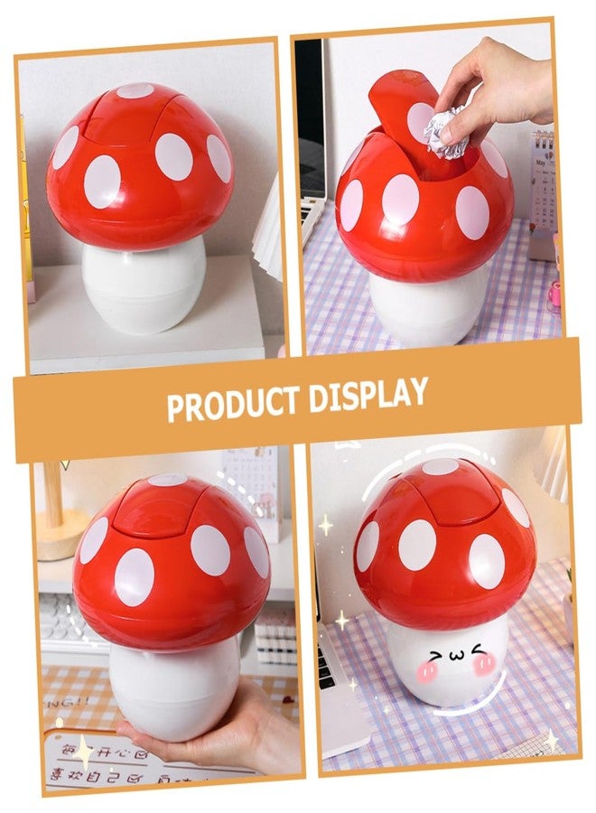 CAXUSD Mushroom Shaped Desktop Trash can with Lid Small Decorative Waste Container 7.51 Inch Compact Tabletop Garbage Bucket for Home Office Nursery - Image 5