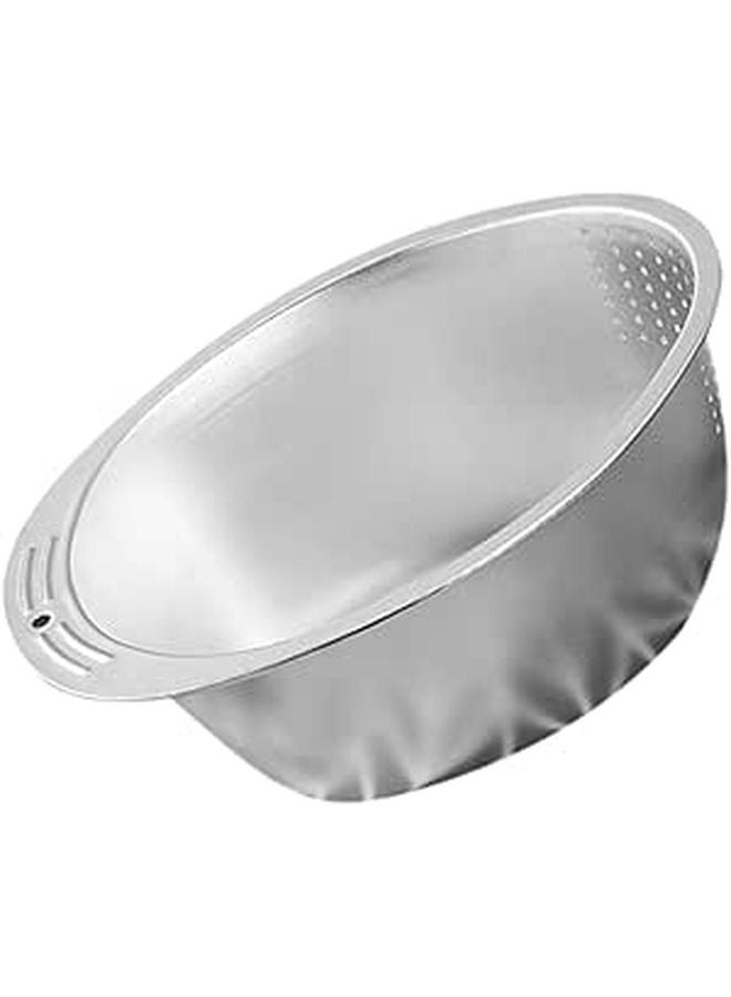Widened Edge Stainless Steel Rice Washer Strainer Basin Multifunctional Kitchen Colander - Image 1