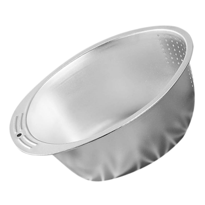Widened Edge Stainless Steel Rice Washer Strainer Basin Multifunctional Kitchen Colander - Image 2