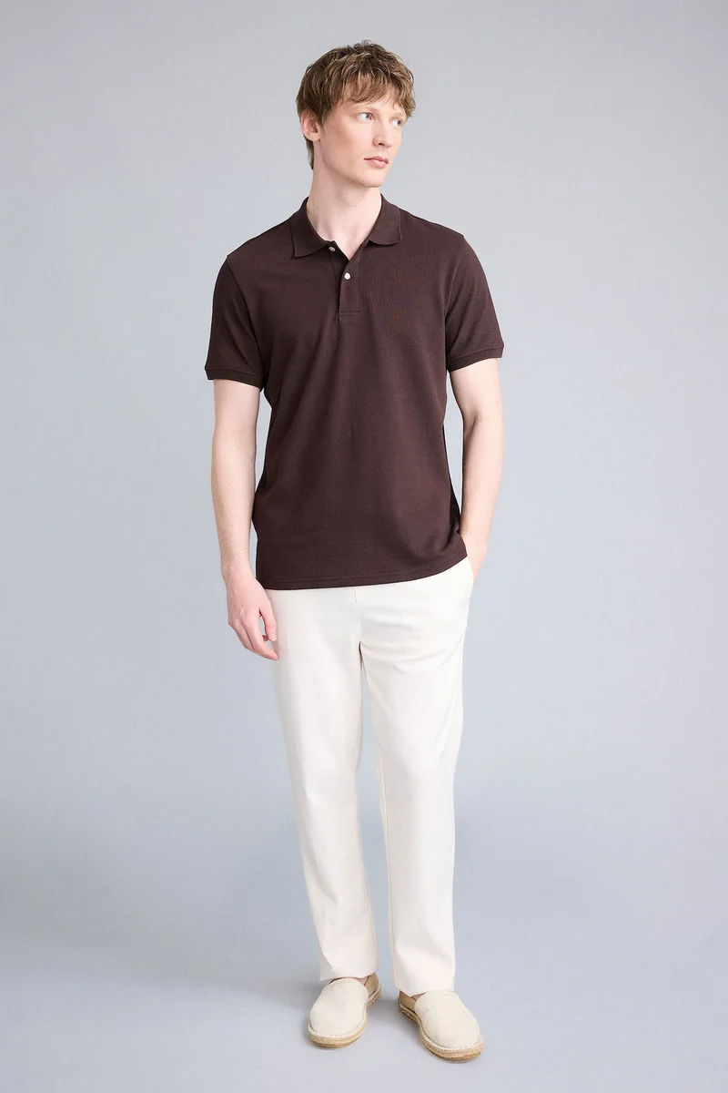 Defacto  Regular Fit Polo Collar Short Sleeve Polo T-Shirt for Men | Best Price UAE