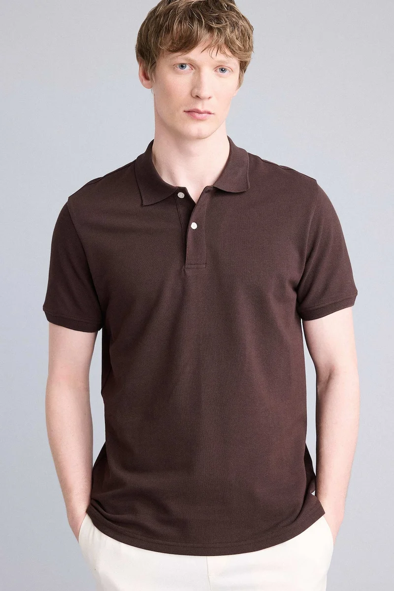 Regular Fit Polo Collar Short Sleeve Polo T-Shirt