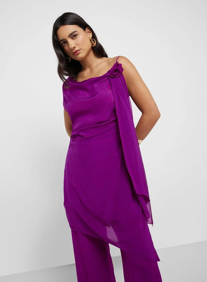 MANGO long top with flower detail