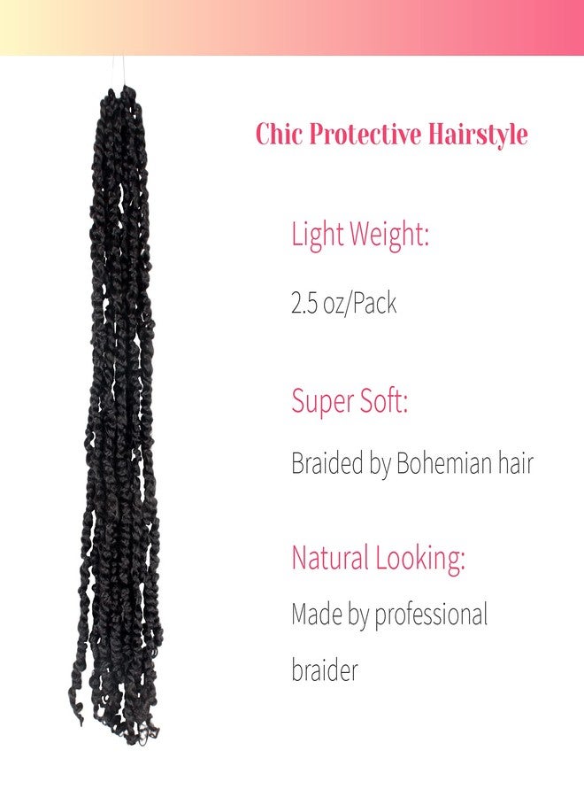 BOHOBABE Pre-twisted Passion Twist Crochet Hair 20 Inch Long Pre-looped Crochet Passion Twist Braiding Hair 8 Packs Soft Bohemian Twists (1B) - Image 3