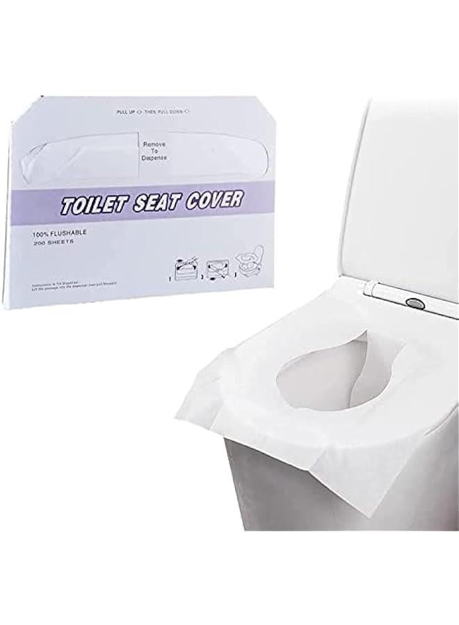 رينكس 200 حزمة غطاء مرحاض ورقي يمك التخلص ما، غطاء مرحاض ورقي قال للتحلل للكار والأطفال، غطاء مرحاض ورقي قال لل للرحلات والمراحيض العامة والطائرات ورحلات التخييم - Image 1