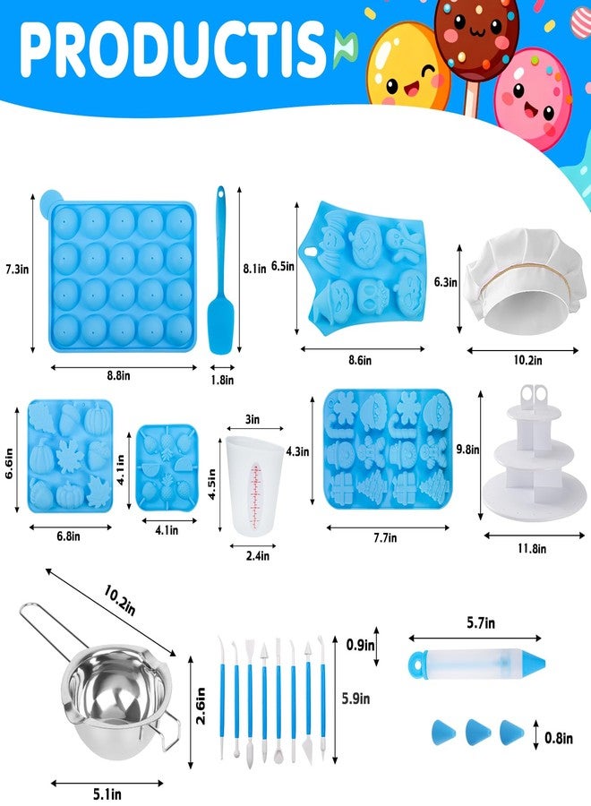 Ranchitel Cake Pop Maker Kit with Cake Pop Sticks Silicone Cake Pop Mold Cake Stand Chocolate Candy Melting Pot Lollipop Instructions Visual Recipe Cards Icing Piping Tips Cake Topper Baking Supplies - Image 2