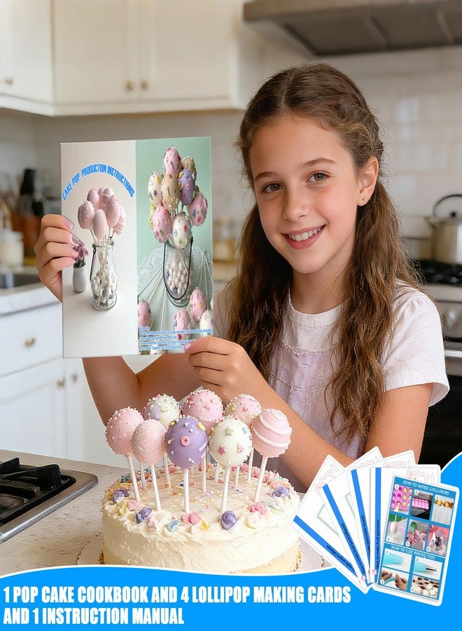Ranchitel Cake Pop Maker Kit with Cake Pop Sticks Silicone Cake Pop Mold Cake Stand Chocolate Candy Melting Pot Lollipop Instructions Visual Recipe Cards Icing Piping Tips Cake Topper Baking Supplies - Image 3