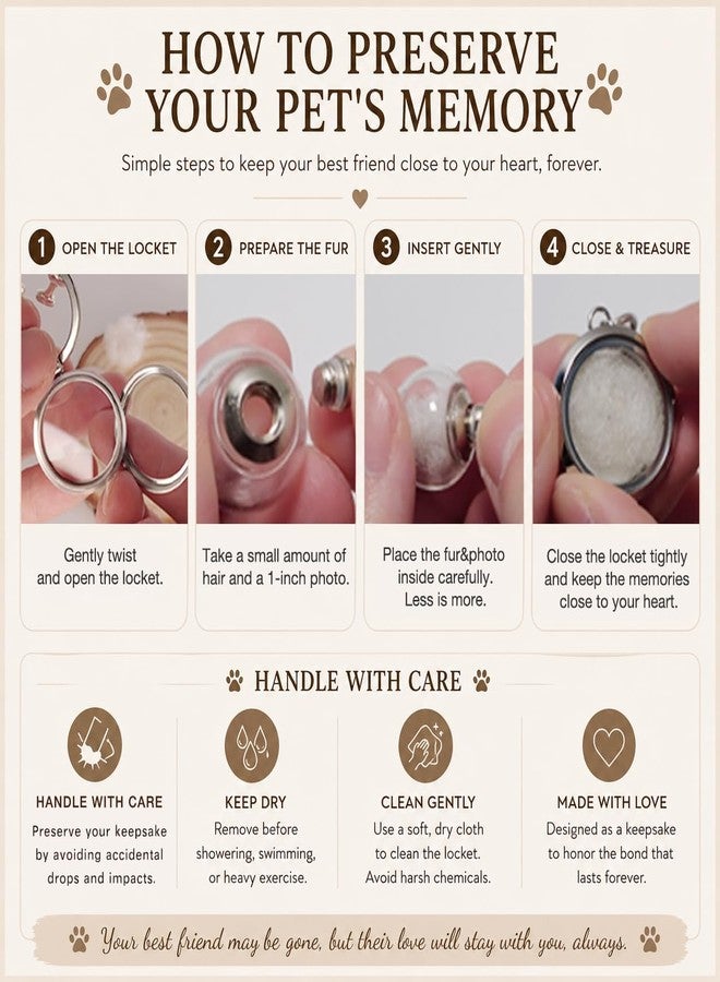 Cat Fur Keepsake Keychain with Ashes Locket, Memorial Jewelry for Cats - Image 4